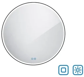 Zrkadlo s dvoma dotykovými senzormi Naturel 80 cm čierna ZIL80LEDSEC
