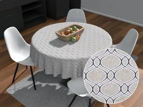 Biante Dekoračný okrúhly obrus Leona LN-124 Geometrický vzor na režnom Ø 110 cm