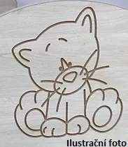 Detská truhla na hračky s výrezom MÉĎA - prírodná