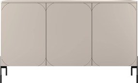 Kozmetická komoda Sonatia 150 cm s tromi dverami - kasmír / čierne nohy