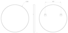 Sapho Sapho, NOTION guľaté zrkadlo v ráme, ø 80cm, zlatá matná, NT800G