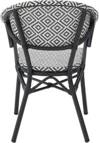 VENUS záhradná stolička s podrúčkami black