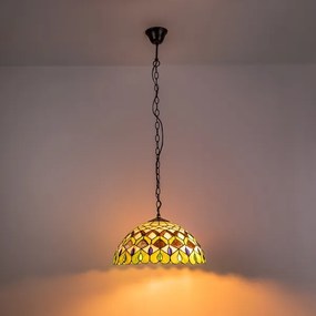 Brilagi - Tiffany vitrážový luster na reťazi MARGARET 2xE27/60W/230V