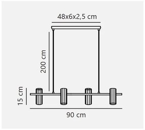 Nordlux - Závesný luster na lane ALANIS 4xGU10/15W/230V mosadz