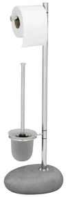 WENKO 19494100 - WC kefa PEBBLE STONE 23,5x70 cm lesk. chróm/šedá/satinovaný