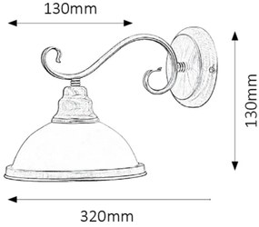 Rabalux 2751 - Nástenné svietidlo ELISETT 1xE27/60W/230V