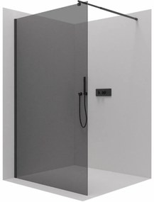 Cerano Onyx, sprchová zástena Walk-in 140x200 cm, 8mm šedé sklo, čierny profil, CER-CER-426427