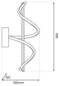 LED Nástenné svietidlo TWIST LED/12W/230V čierna