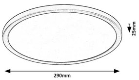 Rabalux 71096 - LED Stropné svietidlo GONZALO LED/24W/230V pr. 29 cm čierna