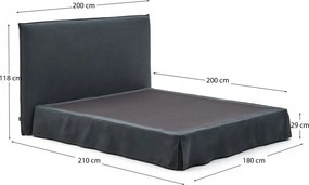 Antracitová čalúnená dvojlôžková posteľ 180x200 cm Jaira – Kave Home