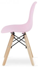 Set troch jedálenských stoličiek ZUBI rúžové (hnedé nohy) 3ks