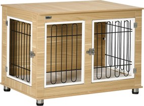 PawHut Nepremokavý Klietka pre psov s 2 dverami, Vankúšom, 2 zámkami, Kovová psia box na domáce použitie, Indoor psia búda pre veľkých psov do 25 kg,