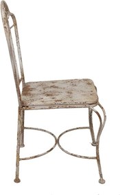 Biela antik kovová záhradná stolička so včielkou French - 47*47*91 cm