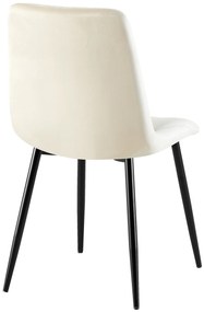 Jedálenská stolička Clairton zamat - krémová