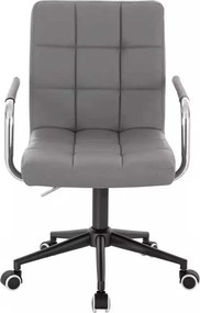 LuxuryForm DESIGN Stolička VERONA na čiernej podstave s kolieskami - šedá