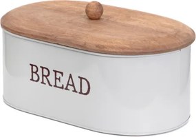 Chlebník CONTI sivý s drevenou pokrývkou 872339