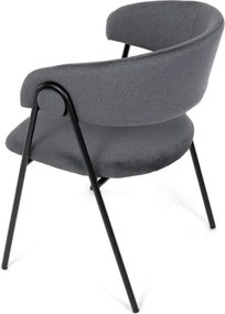 Jedálenská stolička zamatová, sivá DCL-X7130 GREY2