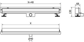Mexen Flat nerezový sprchový žľab na stenu 90 cm vzor WALL, 1030090