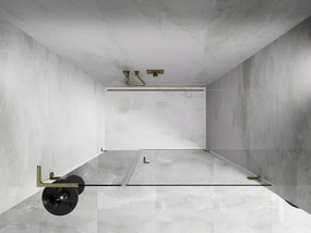 Mexen Lunar-B, L Otočné pravé sprchové dvere 120 cm, 8mm číre sklo, zlatý matný profil, 832SL-120-050-55-00-P