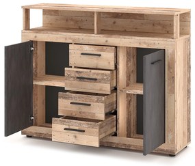 Komoda Luna 119 cm dub Matera světlý/šedá II