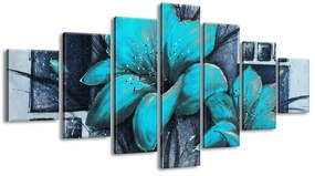 Gario Ručne maľovaný obraz Nádherné modré Vlčie maky - 7 dielny Rozmery: 210 x 100 cm