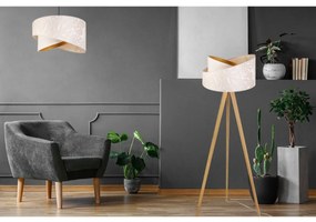 Stojacia lampa Werona 7, 1x krémové textilné tienidlo so vzorom, g, n