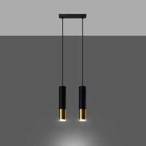 Sollux Lighting Závesné svietidlo LOOPEZ 2 čierna/zlatá