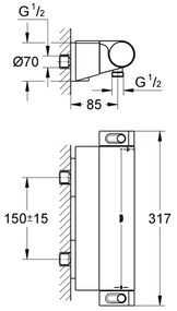 GROHE 34469001 - Termostatická sprchová batéria GROHTHERM 2000 DN 15 chróm