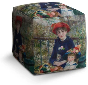 Sablio Taburet Cube Dve sestry (Na terase) - Pierre-Auguste Renoir: 40x40x40 cm
