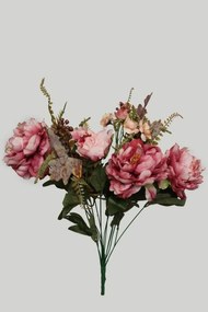 Ružová umelá kytica s ružami 55cm