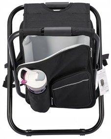 Skladacie turistické kreslo s batohom - čierne