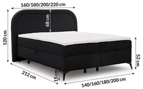 Čierna boxspring posteľ s úložným priestorom 160x200 cm Ornes – Ropez