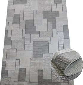 Koberec Esprit 3603 GREY – sivý vzorovaný obdĺžnik pre každú izbu Rozmer: 140x190 cm