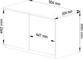 Nadstavec na skriňu S 90 biely 2D