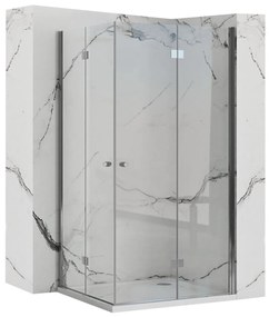 Rea Fold N2 sprchový kút so skladacími dverami 110(dvere) x 100(dvere), 6mm číre sklo, chrómový profil, KPL-07458