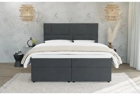 Tmavosivá boxspring posteľ s úložným priestorom 140x200 cm Lola – Ropez