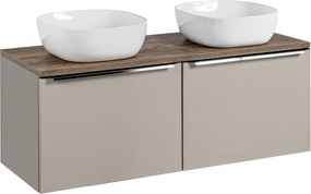 Comad Kúpeľňová skrinka s doskovými umývadlami set Santa Fe Taupe 120 sivohnedá/dub santa fe