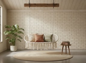 GARDEN LINE Dvojité závesné kreslo – hojdačka – béžové HAM5146