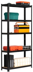 Kovový regál REGMET 90x30x180 cm černý