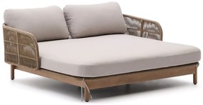 Krémovobiele/v prírodnej farbe dvojmiestne drevené záhradné ležadlo Catalina – Kave Home