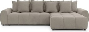 Taupe rohová pohovka (pravý roh/s leňoškou) Albane – Ropez