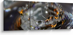 Obraz náramku z kvapiek vody (s hodinami) (90x30 cm)