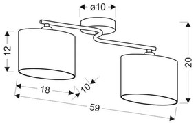 Prisadený luster BAN 2xE14/40W/230V