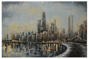 Nástenný kovový obraz Skyline - 120 * 80 * 4 cm