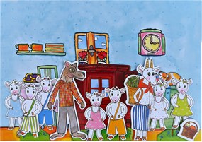 MARIONETINO Bábky a kulisy k rozprávke O kozliatkach