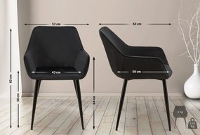 Jedálenská stolička Vessa - zamat - čierna