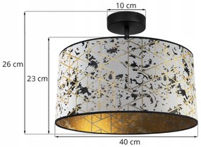 Stropné svietidlo Werona, 1x textilné tienidlo (výber zo 6 farieb), (výber z 2 farieb konštrukcie)