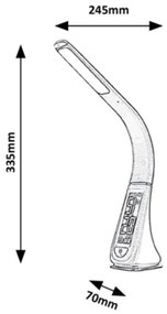 Rabalux - LED Stmievateľná dotyková stolná lampa s displejom LED/5W/230V biela