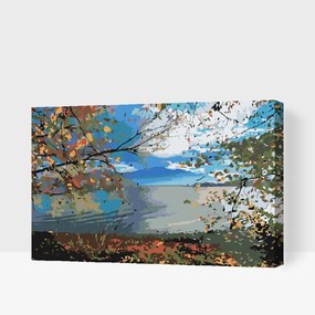 Gario Maľovanie podľa čísel Chiemské jazero Rozmery: 80 x 60 cm, Rámovanie: S vnútorným rámom