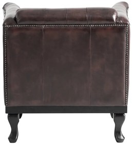 furniture-nabytek.cz - Masívne kreslo Chesterfield Dover z pravej kože, hnedé